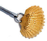 Real sea shell keyring dipped in 24kt gold